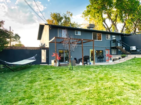 Use the shared yard, grill and hammock.