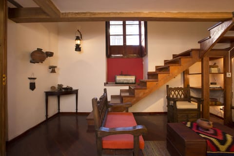 Wooden stairs to the bedroom