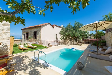 Private pool terrace with lawn covered area!