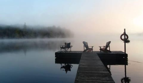 Only 1 other small cabin on this 87 acre spring fed lake with no public access.