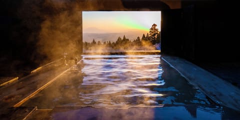 [Tenkuu Grandevue] Grand View Two-story guest room with a panoramic view of Sakurajima and Kinko Bay | Bathroom | Separate tub and shower, free toiletries, hair dryer, bathrobes