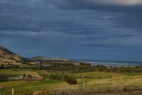View of Coast, moody sky