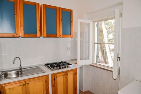 Fridge, stovetop, highchair, cookware/dishes/utensils