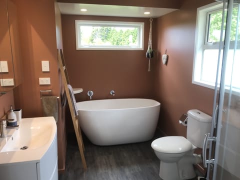 Luxury bathroom with free standing tub and separate shower