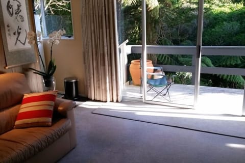 Looking out at deck from lounge