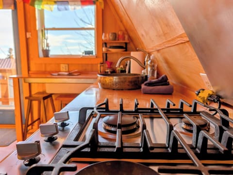 Beautiful Nepali singing bowl as the sink