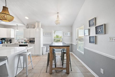 This dining area is located off the kitchen