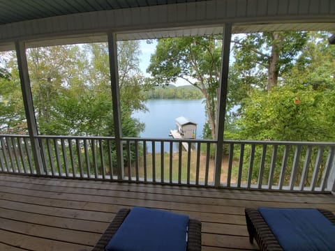 Views from the screened-in porch on the upper deck. 