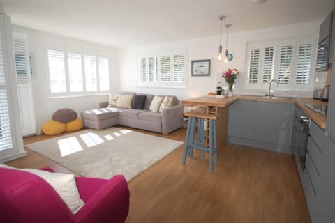Open plan kitchen and living area.