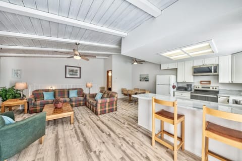 View from deck over living area