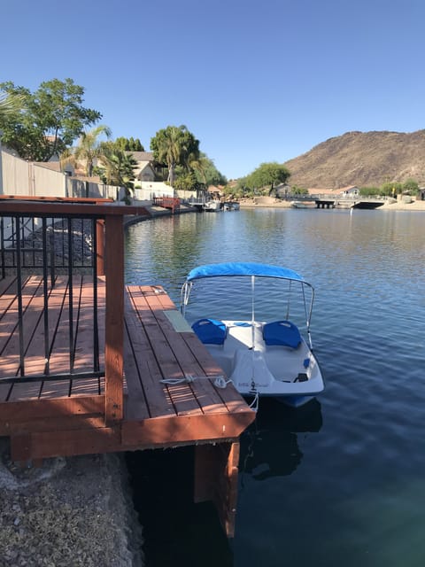 paddle boat for you to use for two adults .  Kayaks, bicycles, more