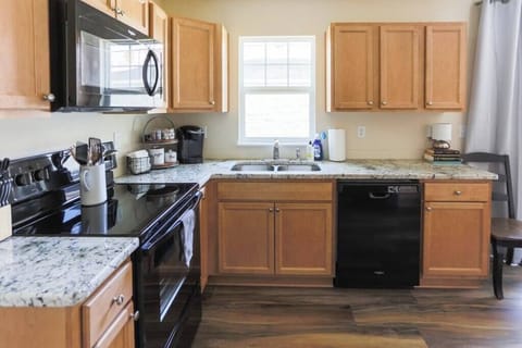 The kitchen comes equipped with everything you need to cook for a relaxing night in.