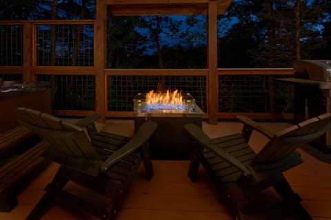Outdoor living area with fire table