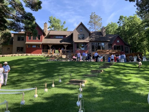 WEDDING DAY FROM THE LAKE. LOOKING TOWARD THE HOUSE. 