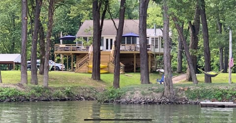 River advantage view from boat dock.