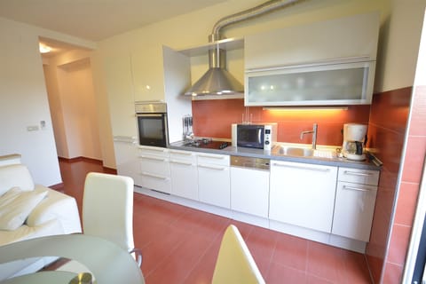 Premium Apartment, 2 Bedrooms, Balcony, Sea View | Private kitchenette | Fridge, oven, stovetop, toaster