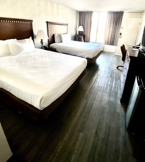 Standard Room, 2 Queen Beds, Non Smoking | Pillowtop beds, desk, free WiFi, bed sheets