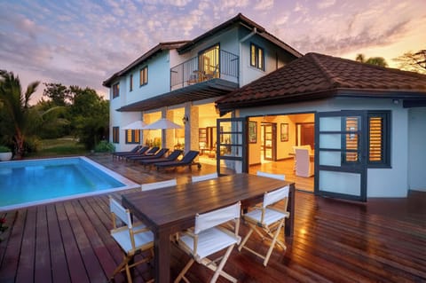 Magic hour at Springville luxury villa. 