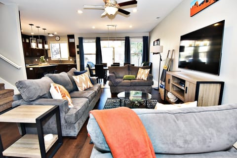 Family Room 55" TV, DVD Player, Cable, and Streaming Available.