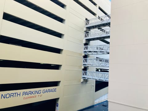 No elevator needed. Park on the 2nd fl of the North garage and walk to the unit
