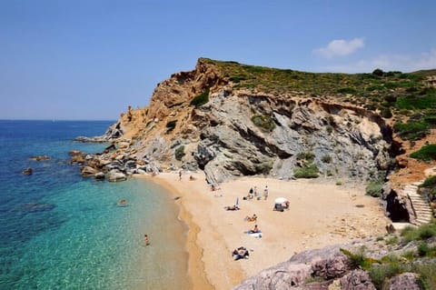 Beach nearby, sun loungers, beach umbrellas, beach volleyball