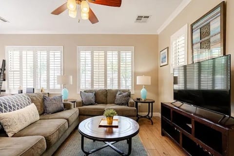 Comfortable and beautiful, our home includes a 50" TV with Hulu and Hulu Live