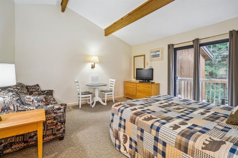 Open your sliding glass door to your private padio to some fresh Vermont air.