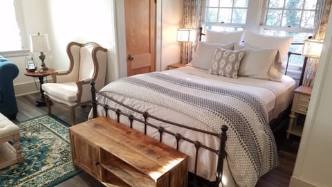 There is plenty of storage space for longer term stays with two walk in closets.