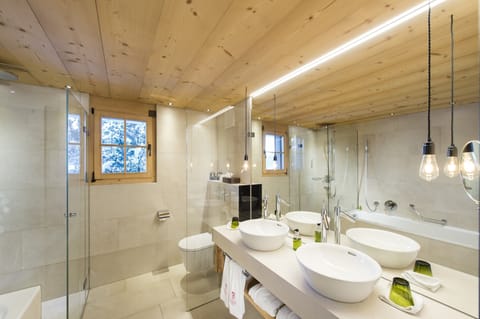 Shower, free toiletries, hair dryer, bathrobes