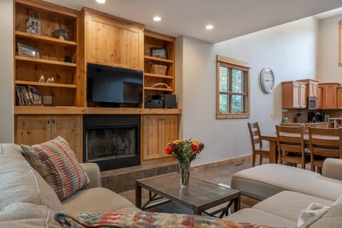 Fireplace for ambiance.