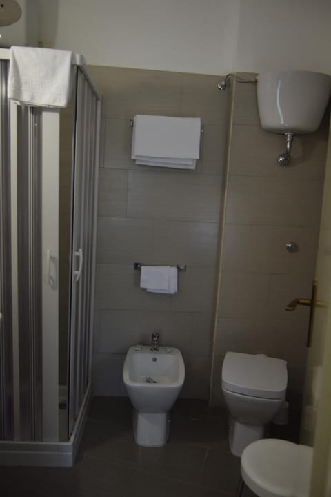 Rainfall showerhead, hair dryer, bathrobes, slippers