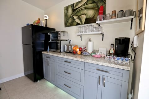 Shared fridge, microwave