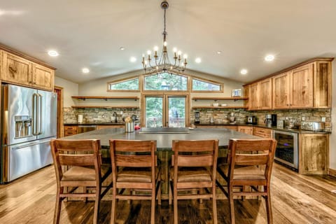 Spacious kitchen with rustic charm and modern amenities
