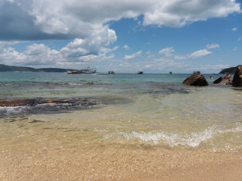 On the beach, white sand, 5 beach bars