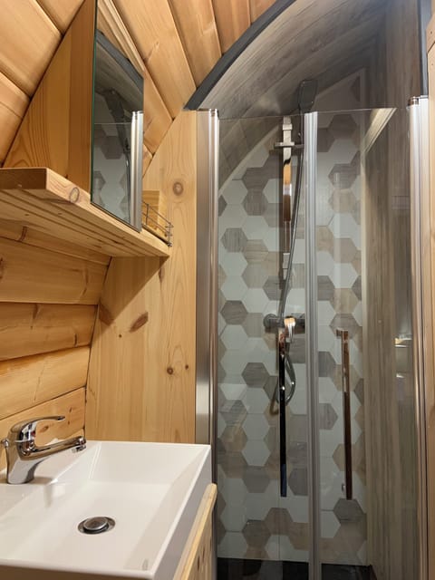 Chalet, Lake View, Lakeside | Bathroom | Shower, hair dryer, toilet paper