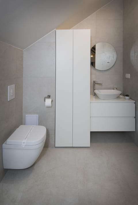 Penthouse | Bathroom | Shower, towels, soap, toilet paper