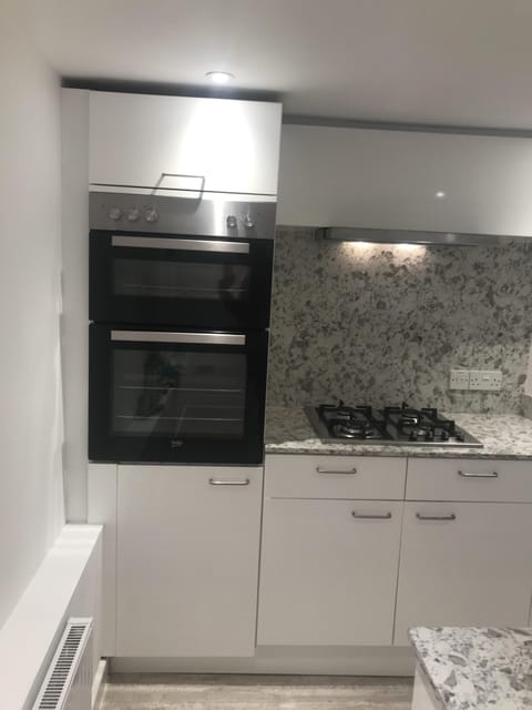 Modern kitchen with marble worktop