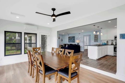 Dining table seats eight guests