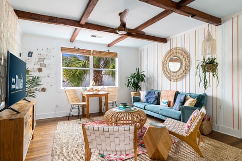 Boho Living Room with Smart TV