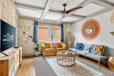 Colorful Living Room with Smart TV
