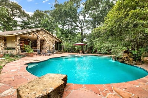 Large pool with waterfall