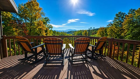 Sit on the back porch and enjoy the view of Mt. Le Conte