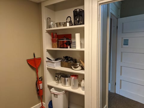 Full kitchen with everything you should need for cooking during your stay!