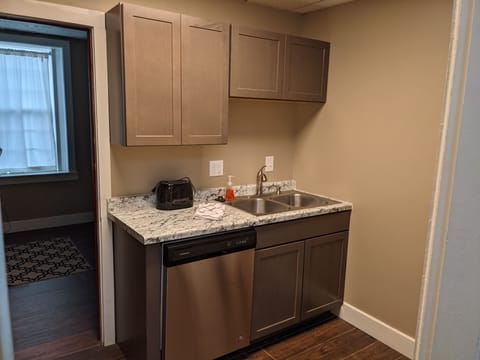 Full kitchen with everything you should need for cooking during your stay!