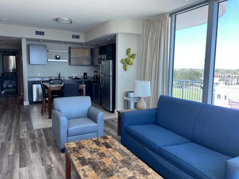 Suite, 2 Bedrooms, Ocean View | Living area | 32-inch LCD TV with digital channels, TV, MP3 dock