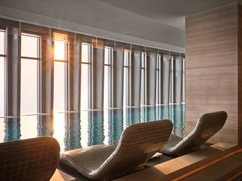 Indoor pool, sun loungers, lifeguards on site