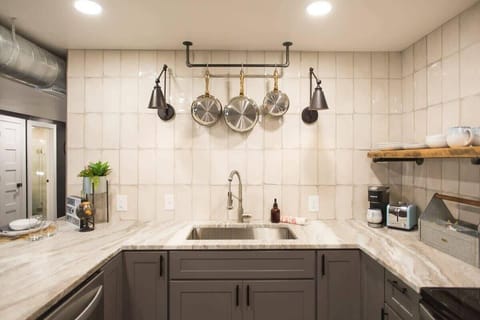 All your essential pots/pans, cookware, dish ware, glassware, blender available in our kitchen.