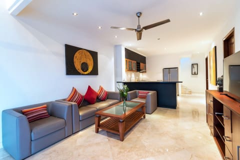 Flat-screen TV, DVD player