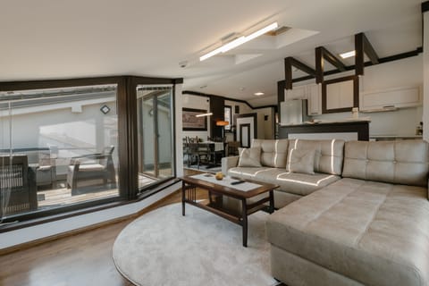 Panoramic Penthouse | Living room | 42-inch LED TV with cable channels, TV