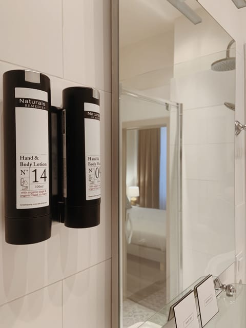 Free toiletries, hair dryer, towels, soap